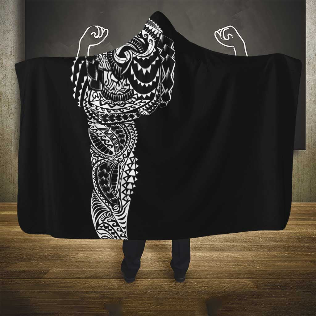 Polynesian Art Traditional Tattoo Hooded Blanket Simple Style LT03 - Polynesian Pride