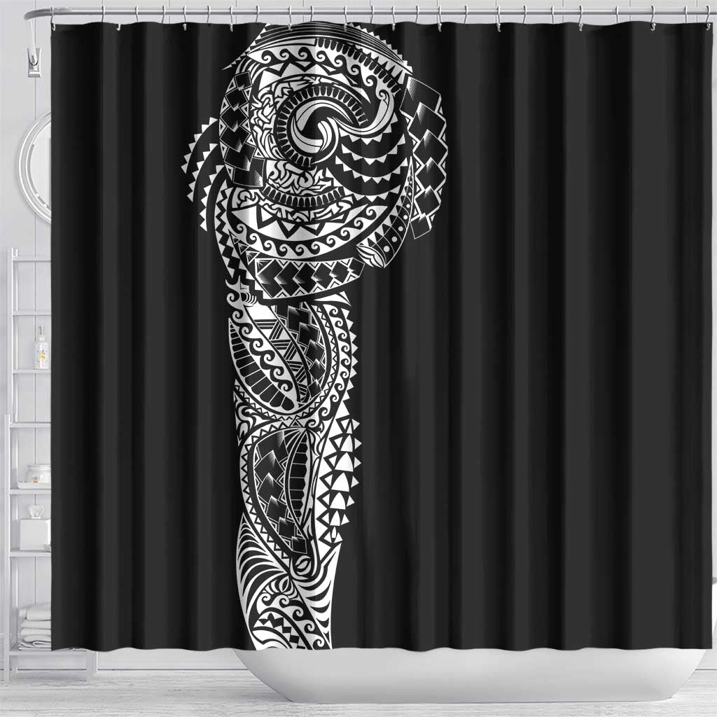 Polynesian Art Traditional Tattoo Shower Curtain Simple Style