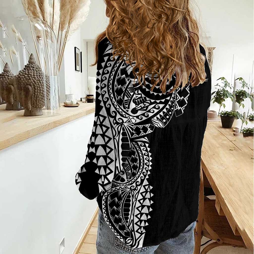 Polynesian Art Traditional Tattoo Women Casual Shirt Simple Style