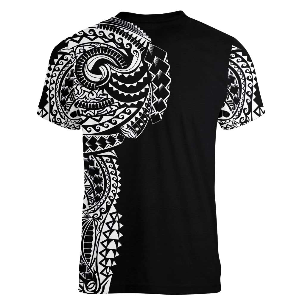 Polynesian Art Traditional Tattoo Women V-Neck T-Shirt Simple Style