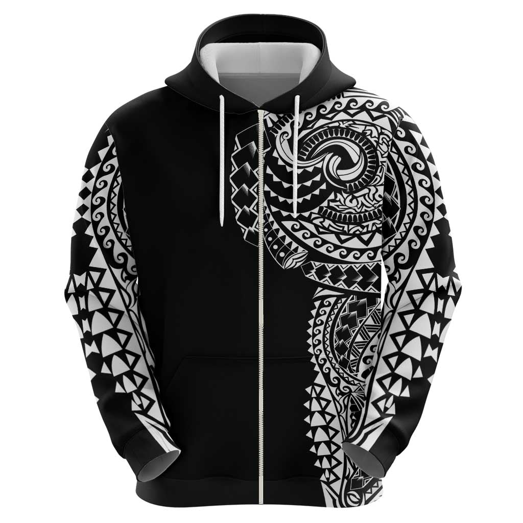 Polynesian Art Traditional Tattoo Zip Hoodie Simple Style LT03 - Polynesian Pride