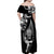 New Zealand Maori Warrior Rugby Family Matching Off Shoulder Maxi Dress and Hawaiian Shirt Silver Fern