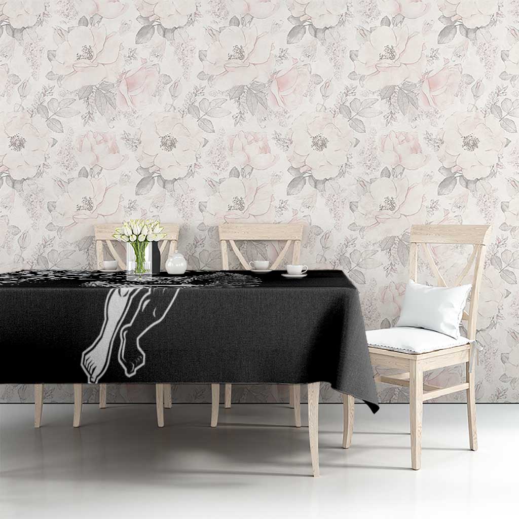 New Zealand Maori Warrior Rugby Tablecloth Silver Fern