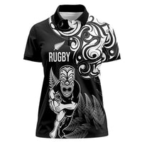 New Zealand Maori Warrior Rugby Women Polo Shirt Silver Fern