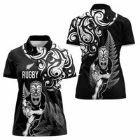 New Zealand Maori Warrior Rugby Women Polo Shirt Silver Fern