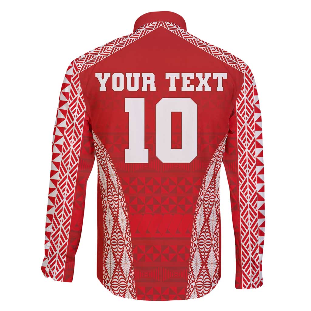 Custom Tonga Pacific Rugby 2024 Family Matching Long Sleeve Bodycon Dress and Hawaiian Shirt Ngatu Tribal Pattern