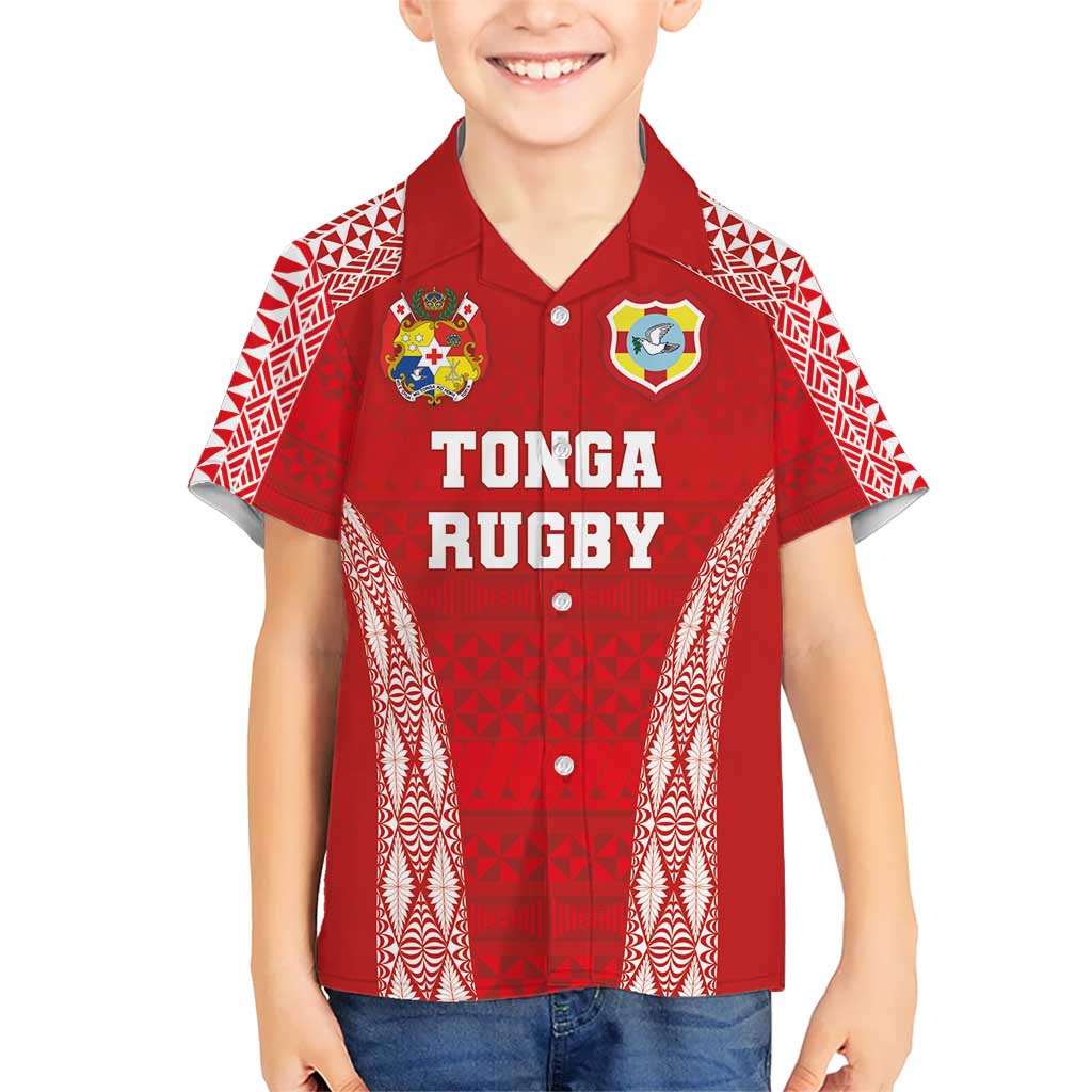 Custom Tonga Pacific Rugby 2024 Hawaiian Shirt Ngatu Tribal Pattern