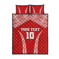 Custom Tonga Pacific Rugby 2024 Quilt Bed Set Ngatu Tribal Pattern