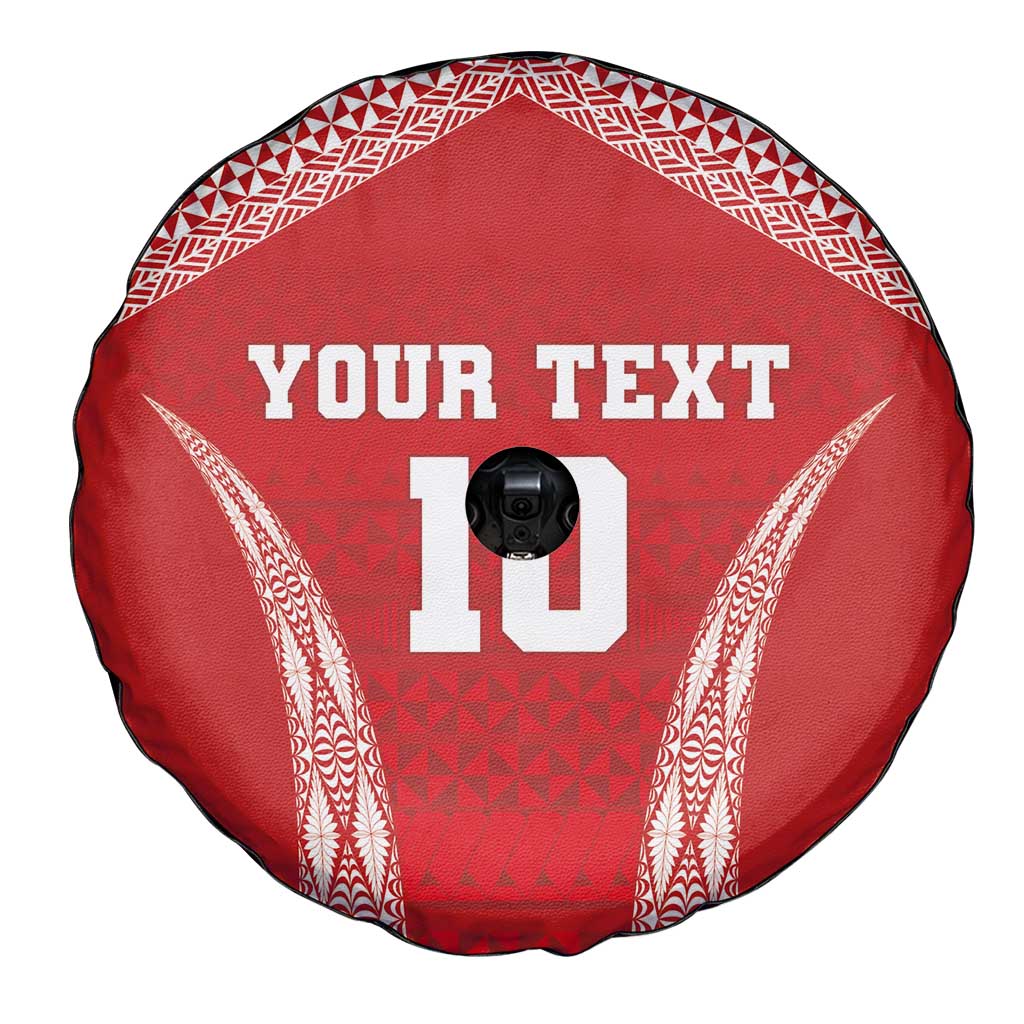 Custom Tonga Pacific Rugby 2024 Spare Tire Cover Ngatu Tribal Pattern