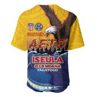 American Samoa Fautasi Baseball Jersey Bald Eage and Sailfish with Kakau Motifs LT03 - Polynesian Pride