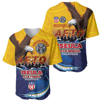 American Samoa Fautasi Baseball Jersey Bald Eage and Sailfish with Kakau Motifs LT03 - Polynesian Pride