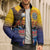 American Samoa Fautasi Bomber Puffer Jacket Bald Eage and Sailfish with Kakau Motifs - Polynesian Pride