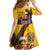 American Samoa Fautasi Family Matching Off Shoulder Maxi Dress and Hawaiian Shirt Bald Eage and Sailfish with Kakau Motifs - Polynesian Pride