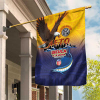 American Samoa Fautasi Garden Flag Bald Eage and Sailfish with Kakau Motifs LT03 House Flag Yellow - Polynesian Pride
