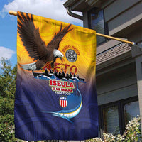 American Samoa Fautasi Garden Flag Bald Eage and Sailfish with Kakau Motifs LT03 - Polynesian Pride