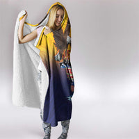 American Samoa Fautasi Hooded Blanket Bald Eage and Sailfish with Kakau Motifs LT03 - Polynesian Pride