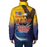 American Samoa Fautasi Padded Jacket Bald Eage and Sailfish with Kakau Motifs LT03 - Polynesian Pride