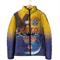American Samoa Fautasi Padded Jacket Bald Eage and Sailfish with Kakau Motifs LT03 - Polynesian Pride
