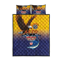 American Samoa Fautasi Quilt Bed Set Bald Eage and Sailfish with Kakau Motifs LT03 - Polynesian Pride