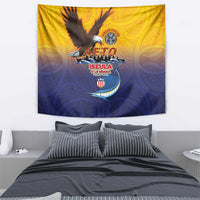 American Samoa Fautasi Tapestry Bald Eage and Sailfish with Kakau Motifs LT03 - Polynesian Pride