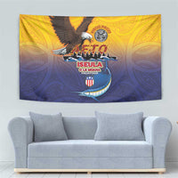 American Samoa Fautasi Tapestry Bald Eage and Sailfish with Kakau Motifs LT03 - Polynesian Pride