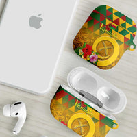 Melanesian Vanuatu AirPods Case With Tapa Tribal Pattern and Triangle Geometric Tricolor - Polynesian Pride