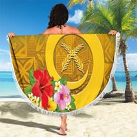 Melanesian Vanuatu Beach Blanket With Tapa Tribal Pattern and Triangle Geometric Tricolor - Polynesian Pride