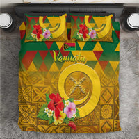 Melanesian Vanuatu Bedding Set With Tapa Tribal Pattern and Triangle Geometric Tricolor - Polynesian Pride