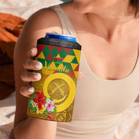 Melanesian Vanuatu 4 in 1 Can Cooler Tumbler With Tapa Tribal Pattern and Triangle Geometric Tricolor - Polynesian Pride