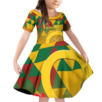 Melanesian Vanuatu Family Matching Off Shoulder Short Dress and Hawaiian Shirt With Tapa Tribal Pattern and Triangle Geometric Tricolor - Polynesian Pride