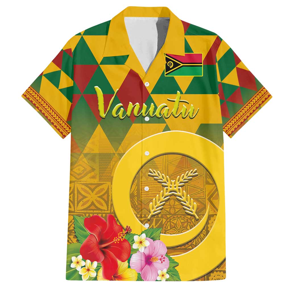 Melanesian Vanuatu Family Matching Tank Maxi Dress and Hawaiian Shirt With Tapa Tribal Pattern and Triangle Geometric Tricolor - Polynesian Pride