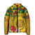 Melanesian Vanuatu Padded Jacket With Tapa Tribal Pattern and Triangle Geometric Tricolor - Polynesian Pride