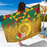 Melanesian Vanuatu Sarong With Tapa Tribal Pattern and Triangle Geometric Tricolor - Polynesian Pride
