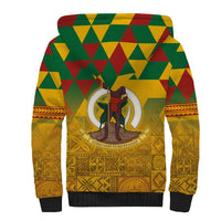 Melanesian Vanuatu Sherpa Hoodie With Tapa Tribal Pattern and Triangle Geometric Tricolor - Polynesian Pride