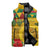 Melanesian Vanuatu Sleeveless Puffer Jacket With Tapa Tribal Pattern and Triangle Geometric Tricolor - Polynesian Pride