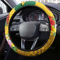 Melanesian Vanuatu Steering Wheel Cover With Tapa Tribal Pattern and Triangle Geometric Tricolor - Polynesian Pride