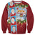 Merry Christmas Sweatshirt Funny Santa Claus Cards Photo and Polynesian Pattern Red Color