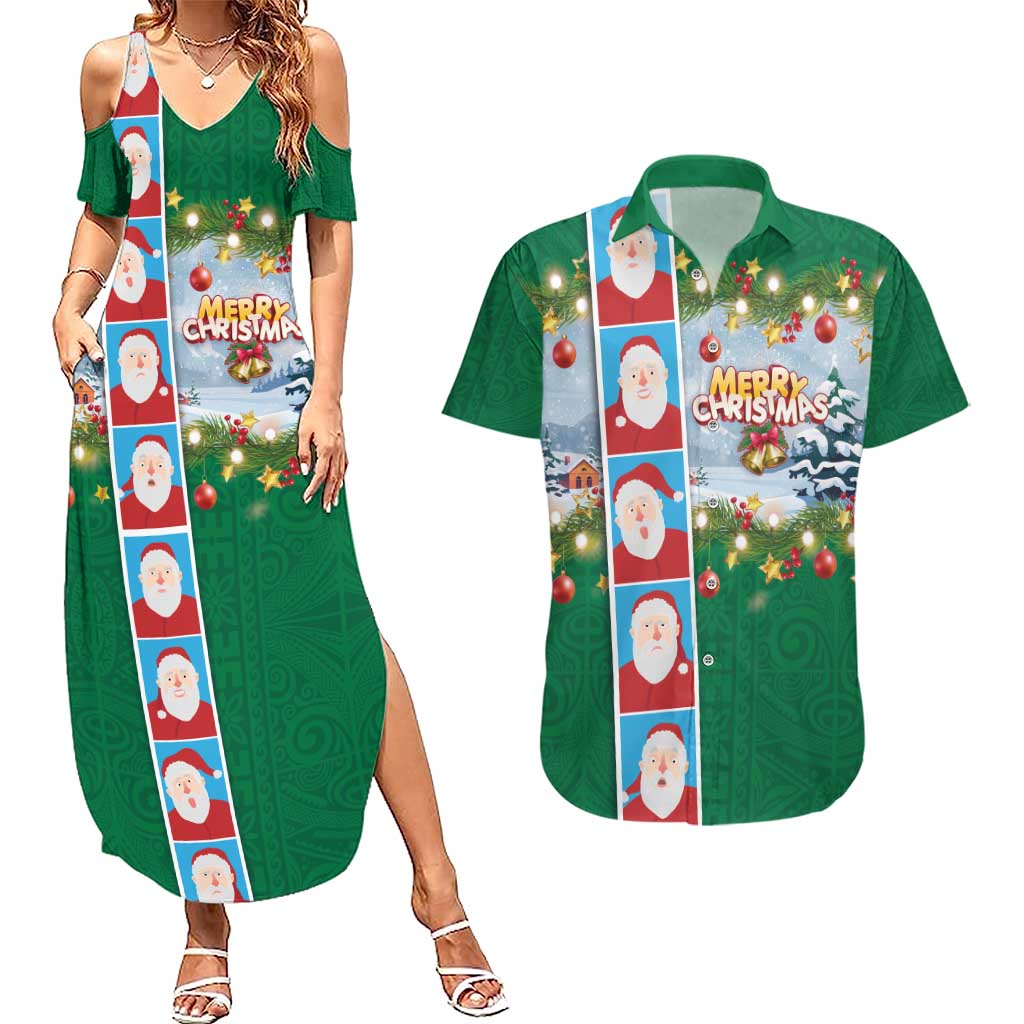 Merry Christmas Couples Matching Summer Maxi Dress and Hawaiian Shirt