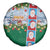 Merry Christmas Spare Tire Cover Funny Santa Claus Cards Photo and Polynesian Pattern Green Color