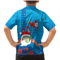 Hawaiian Santa Claus Snorkeling Family Matching Mermaid Dress and Hawaiian Shirt Kakau and Polynesian Pattern LT03 - Polynesian Pride
