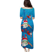 Hawaiian Santa Claus Snorkeling Puletasi Kakau and Polynesian Pattern