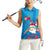 Hawaiian Santa Claus Snorkeling Women Sleeveless Polo Shirt Kakau and Polynesian Pattern