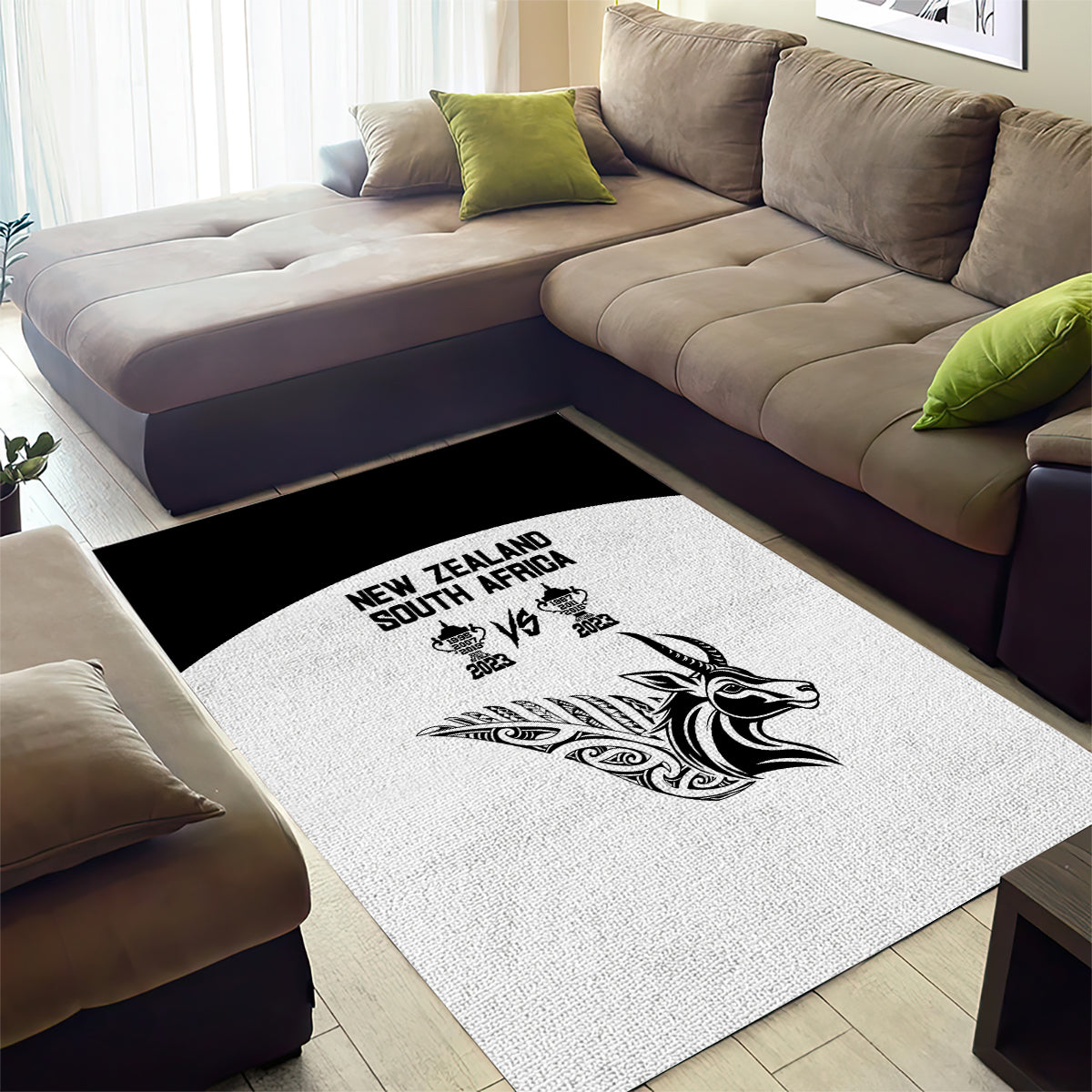 South Africa and New Zealand Area Rug Champion History Go Final 2023 Vintage Style LT03 - Polynesian Pride