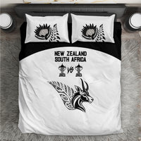 South Africa and New Zealand Bedding Set Champion History Go Final 2023 Vintage Style LT03 White - Polynesian Pride