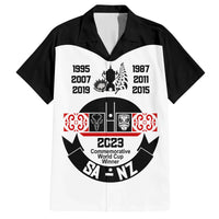 South Africa and New Zealand Family Matching Off Shoulder Long Sleeve Dress and Hawaiian Shirt Champion History Go Final 2023 Vintage Style LT03 Dad's Shirt - Short Sleeve White - Polynesian Pride