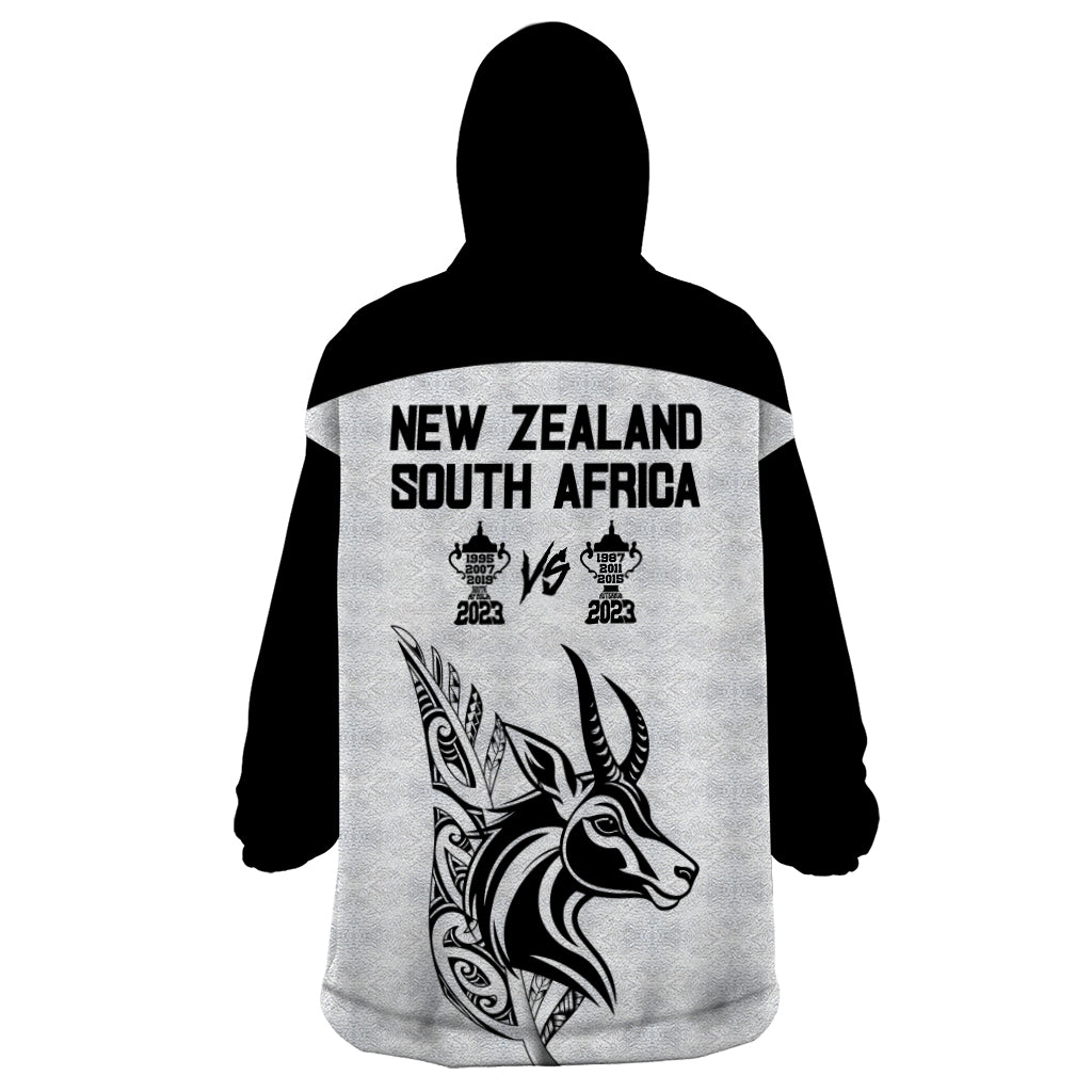 South Africa and New Zealand Wearable Blanket Hoodie Champion History Go Final 2023 Vintage Style LT03 - Polynesian Pride