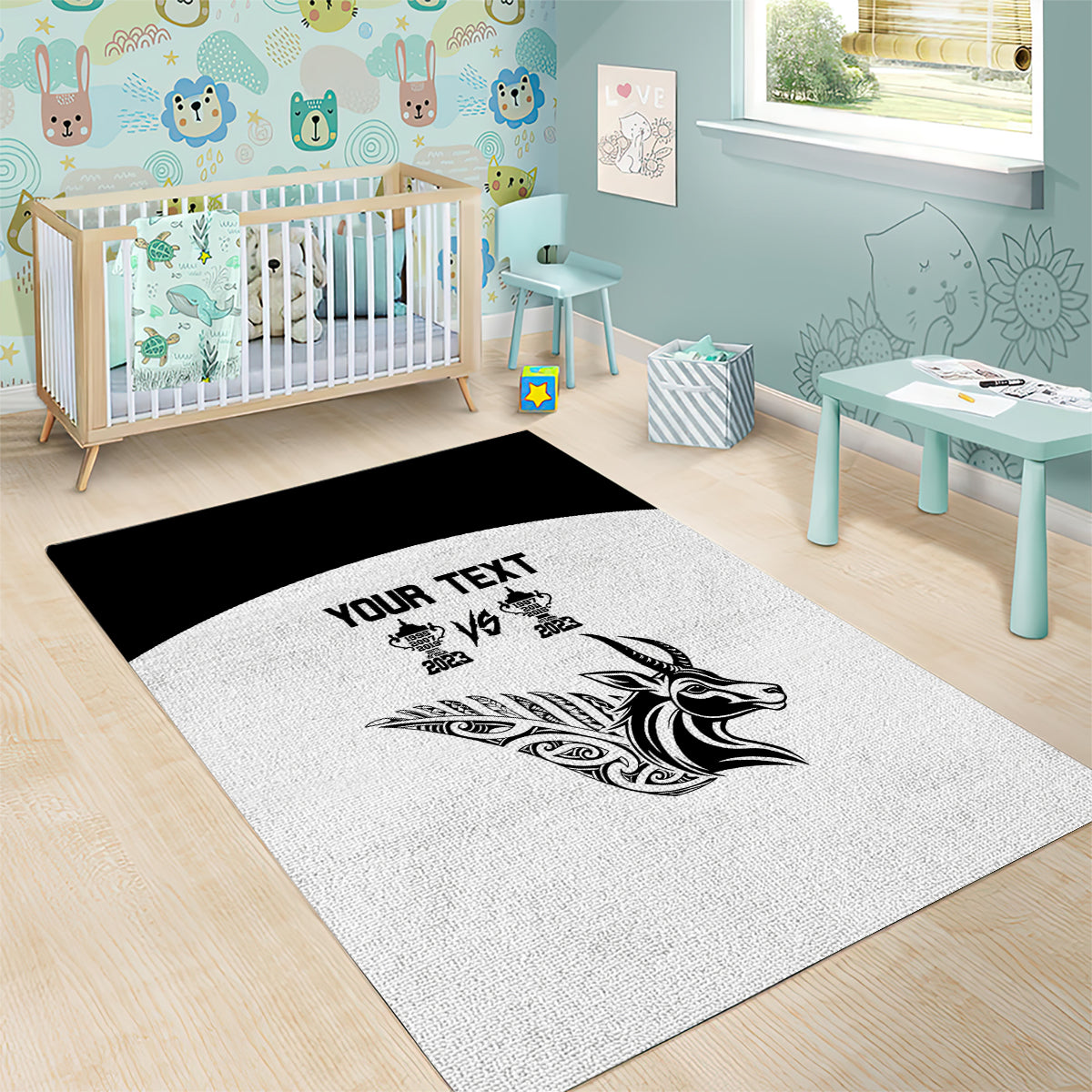 Personalised South Africa and New Zealand Area Rug Champion History Go Final 2023 Vintage Style LT03 - Polynesian Pride