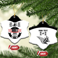 Personalised South Africa and New Zealand Ceramic Ornament Champion History Go Final 2023 Vintage Style LT03 Snow Flake White - Polynesian Pride