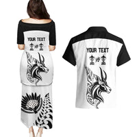 Personalised South Africa and New Zealand Couples Matching Puletasi Dress and Hawaiian Shirt Champion History Go Final 2023 Vintage Style LT03 - Polynesian Pride