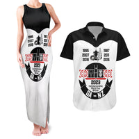 Personalised South Africa and New Zealand Couples Matching Tank Maxi Dress and Hawaiian Shirt Champion History Go Final 2023 Vintage Style LT03 White - Polynesian Pride